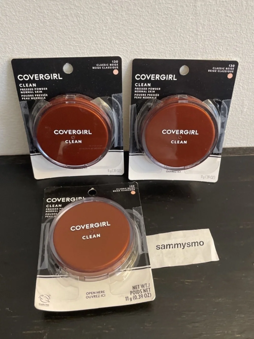 Covergirl Clean Pressed Powder 130 Classic Beige, Original Talc x3